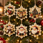 Diamond Painting Weihnachtsanhänger Set 6-teilig
