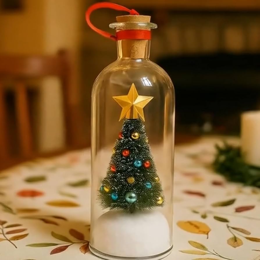Mini Weihnachtsbaum | Handdekoriert im Glas mit Botschaft