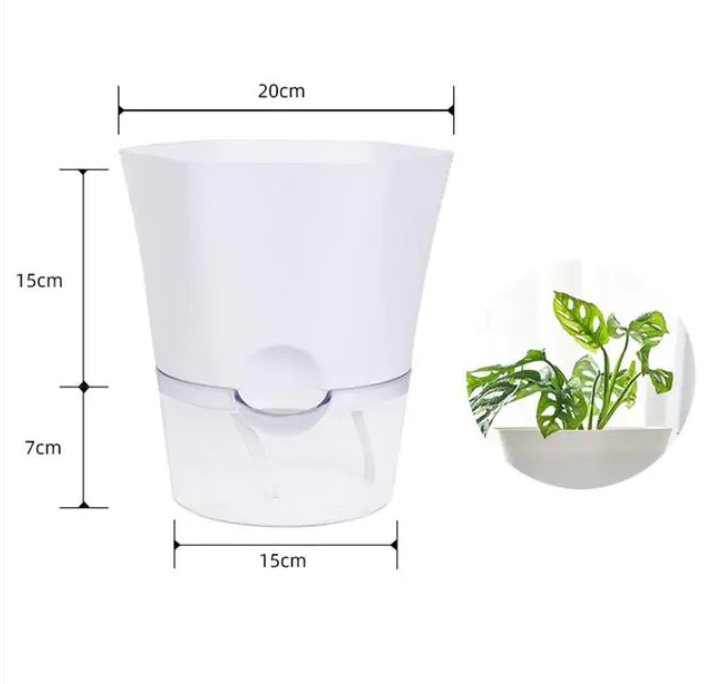 Selbstbewässernder Blumentopf mit integriertem Wassertank