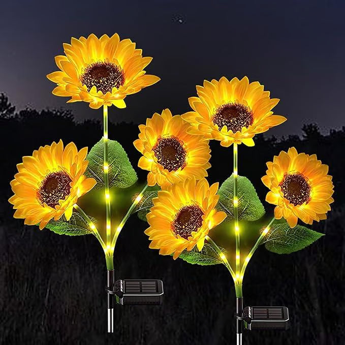 Solar Sonnenblumen-Gartenleuchten mit 6 Blüten