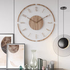 Wanduhr aus Holz mit geräuschlosem Uhrwerk