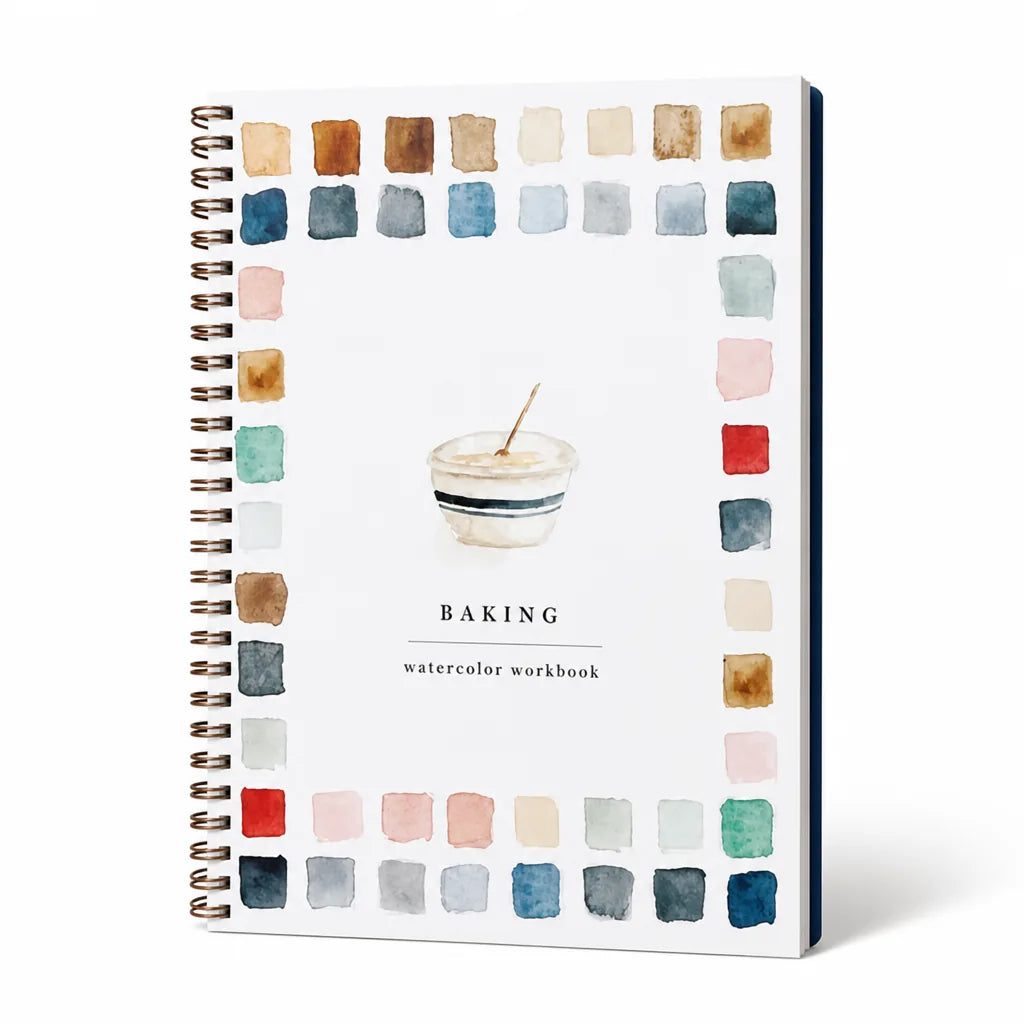 Aquarell-Malbuch für Anfänger mit 12 Motiven, Schritt-für-Schritt-Anleitungen, 120 lb Recyclingpapier