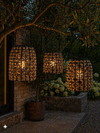 Solar-Laterne aus Wasserhyazinthe mit LED