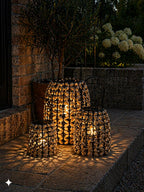 Solar-Laterne aus Wasserhyazinthe mit LED