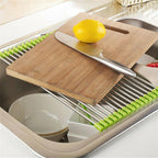 Zusammenklappbarer Geschirrtrockner aus Edelstahl