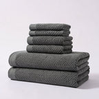 Handtuchset mit Zickzack-Muster – 6-teilig aus 100% Baumwolle