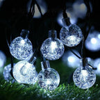 Solar-Lichterkette mit LED-Kugeln – Wetterfest und warmweiss