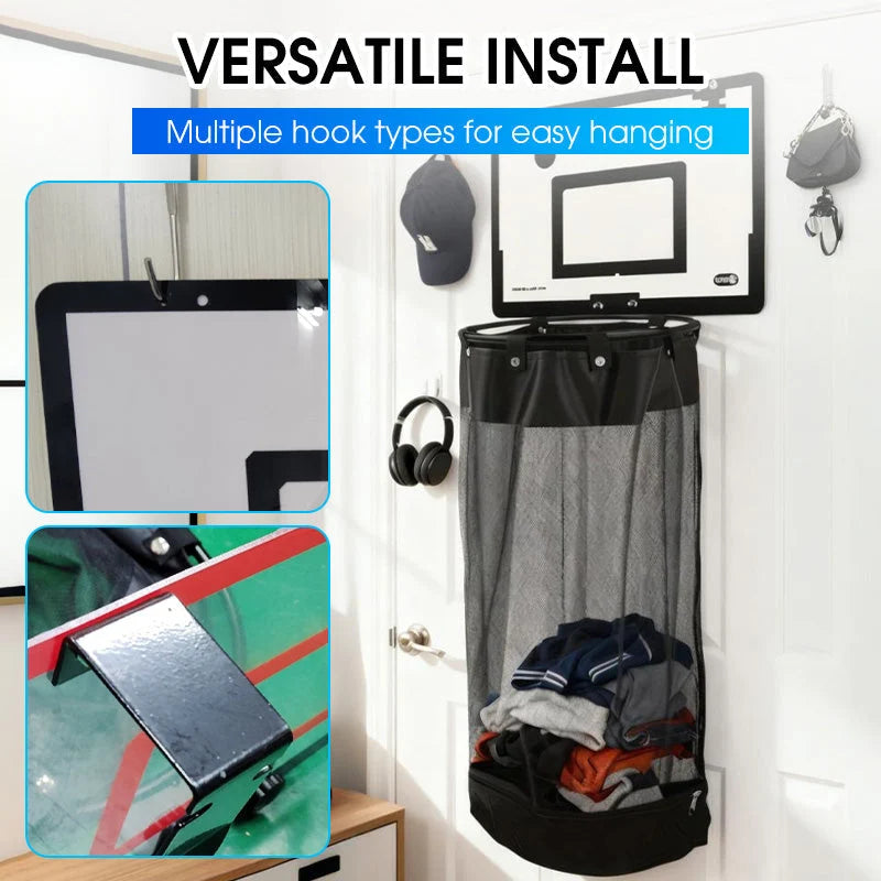 Wäschekorb im Basketball-Design, atmungsaktiver Netzkorb zum Aufhängen