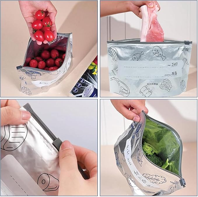 Aluminium-Frischhaltebeutel mit Zip-Verschluss,