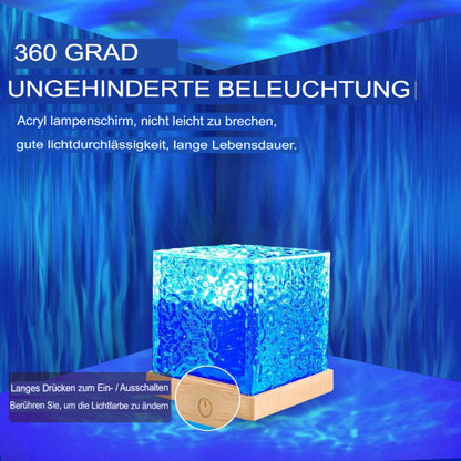 Kristall-Aurora LED-Tischleuchte mit Farbwahl & Fernbedienung – Sanftes Lichtspie