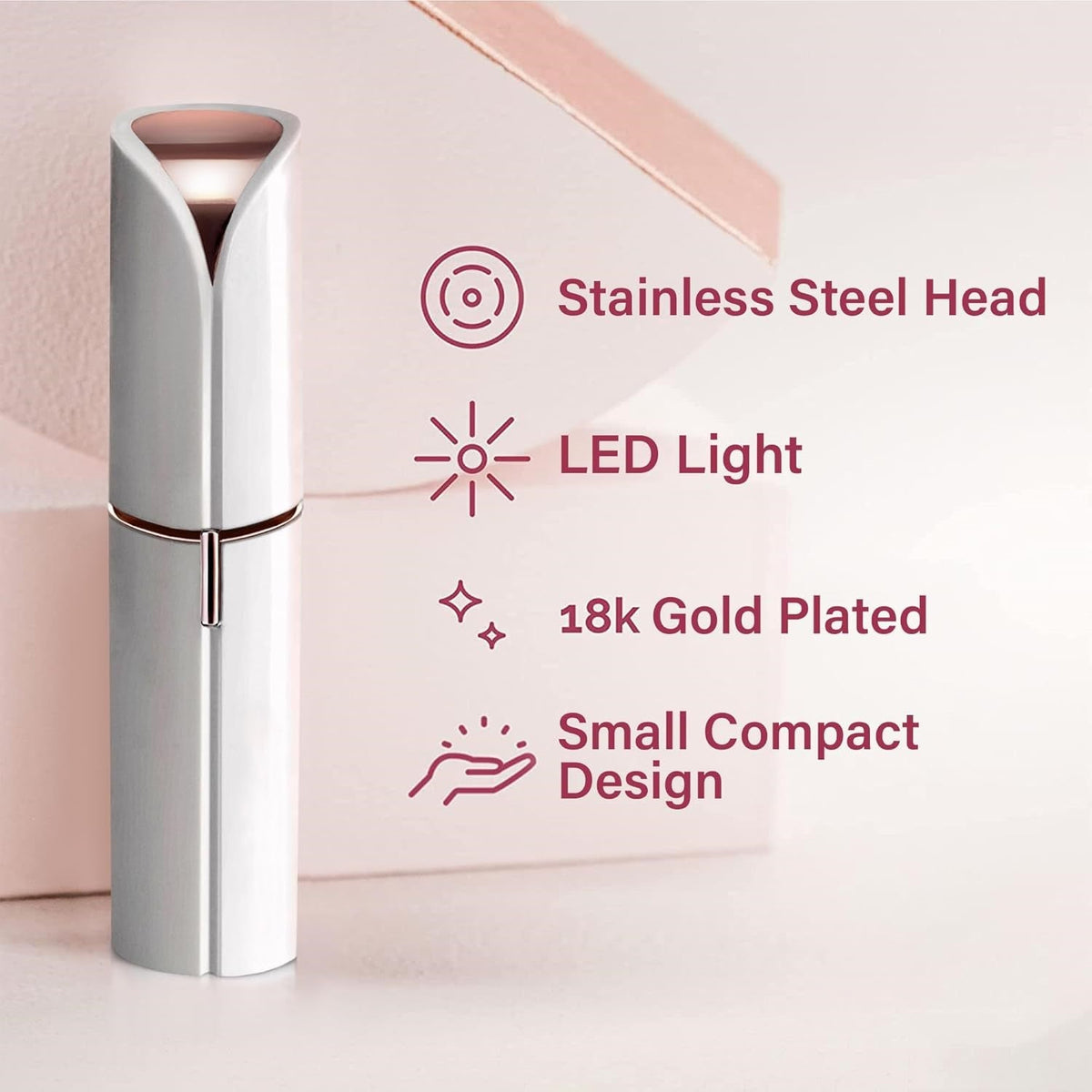 Gesichts-Trimmer kompakt im Lippenstift-Design
