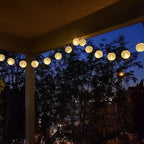 Solar-Laternenlichterkette mit LED-Stofflaternen
