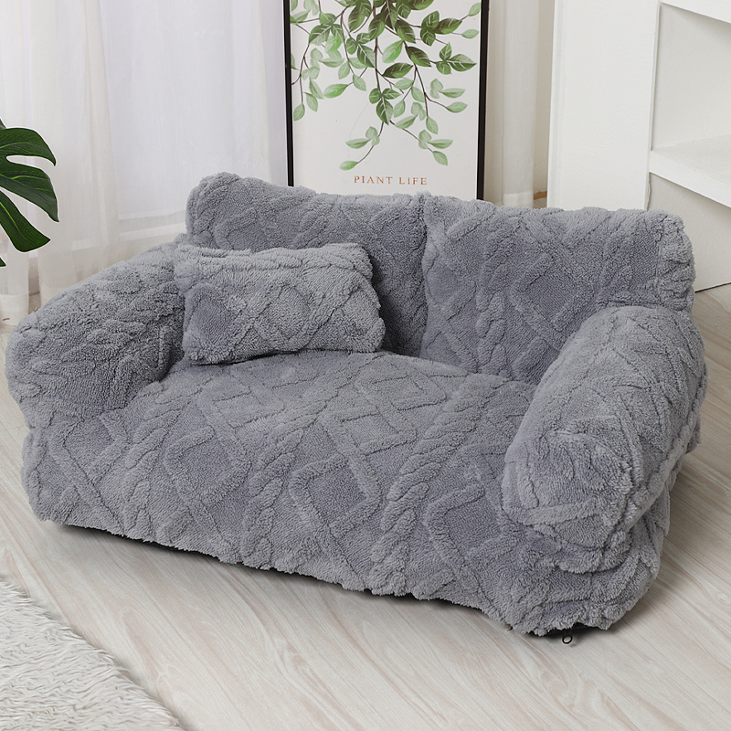 Plüsch Hundebett mit erhöhtem Rand