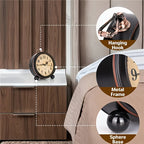 Vintage Wecker mit leisem Quarzwerk und Kupferdetails