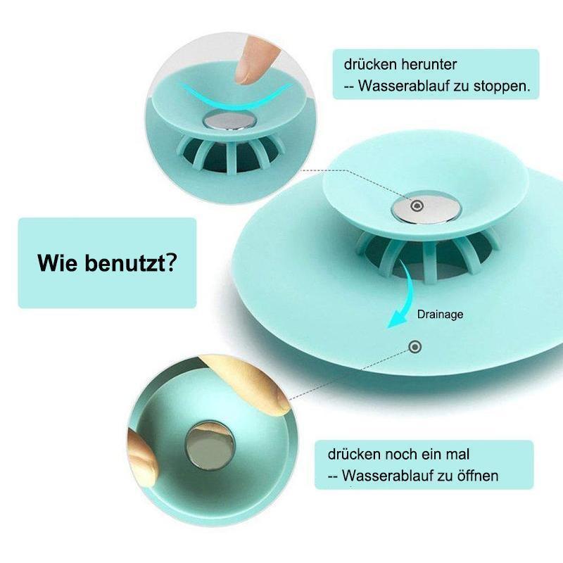Abfluss-Stopper mit Haarsieb aus Silikon