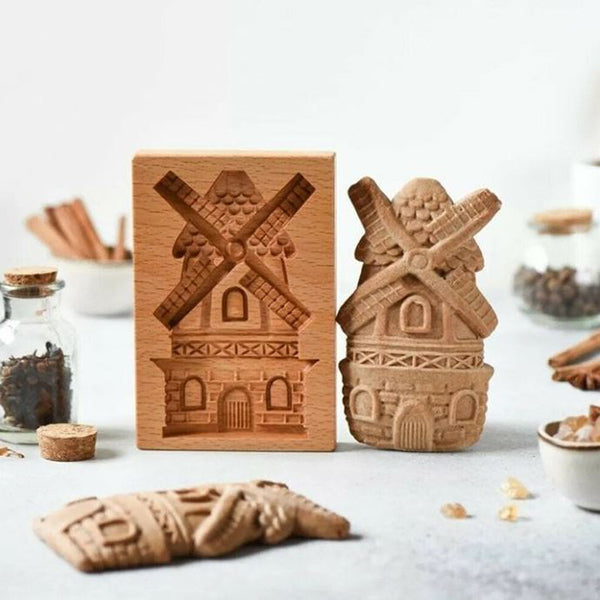 Holz-Keksform mit handgeschnitzten Tiermotiven