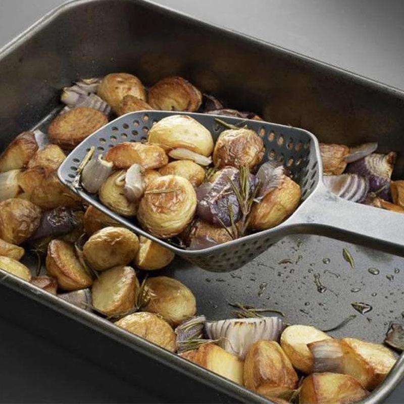Silikon Sieblöffel mit Griff – 3-in-1 Küchenhelfer
