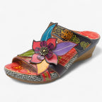 Sandalen mit Blumenverzierung – Bohemian-Stil