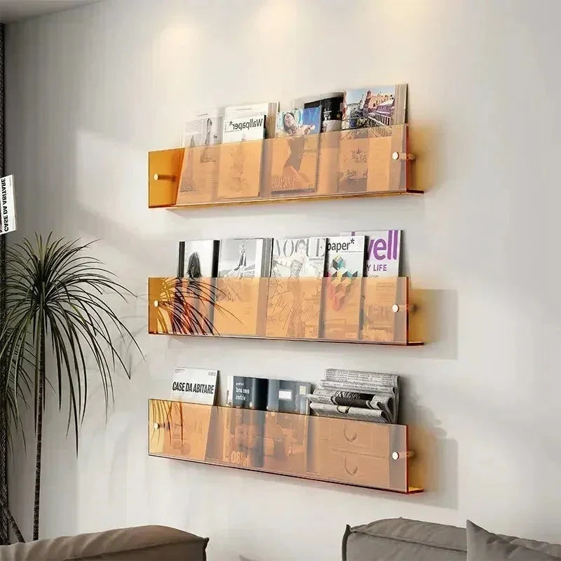 Wandregal für Bücher, Zeitschriften und Schallplatten, wandmontierbar