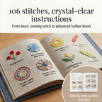 Stickerei-Set mit Bambus-Rahmen – 106 Stickmuster