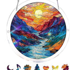 Acryl Puzzle-Fensterbild mit Lebensbaum-Motiv