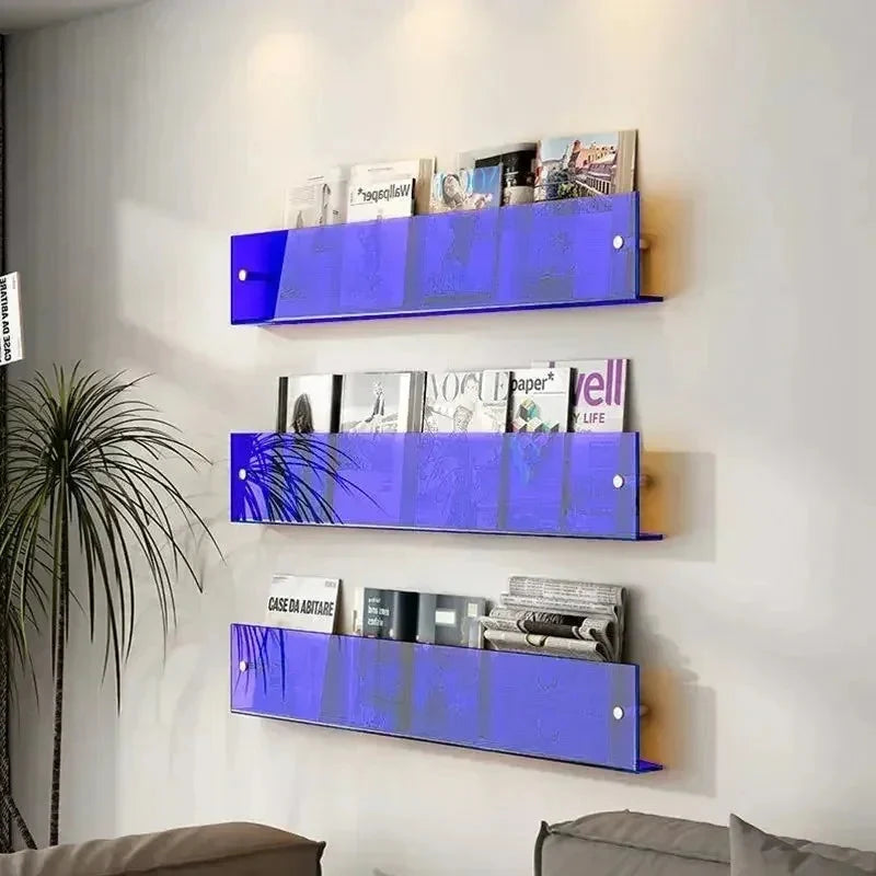 Wandregal für Bücher, Zeitschriften und Schallplatten, wandmontierbar