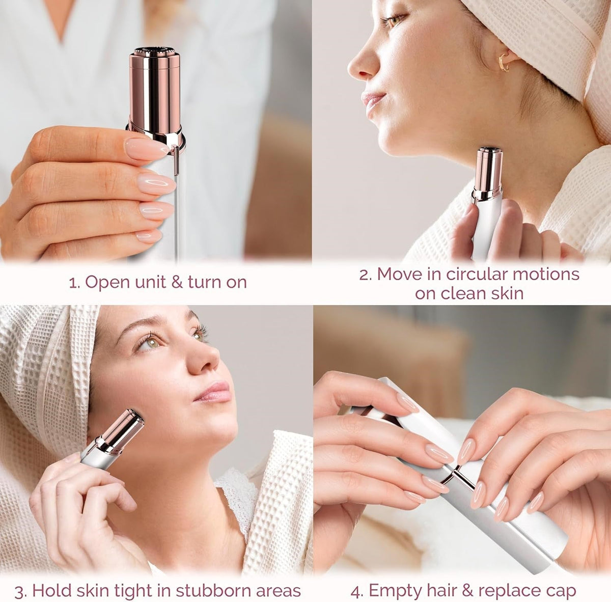 Gesichts-Trimmer kompakt im Lippenstift-Design
