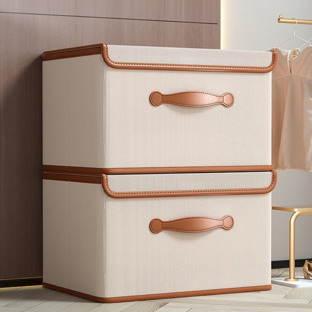 Faltbare Aufbewahrungsbox mit Deckel und Griffen