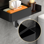 Toilettenpapierhalter mit Ablage – ohne Bohren montierbar