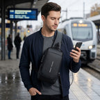 Sling Bag mit USB-Ladeanschluss aus Oxford-Gewebe