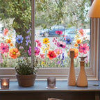 Fensteraufkleber Blumen & Schmetterlinge – Wildblumen-Motiv