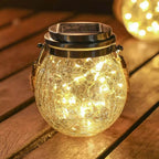 Solar-Gartenleuchte mit Crackle-Glas