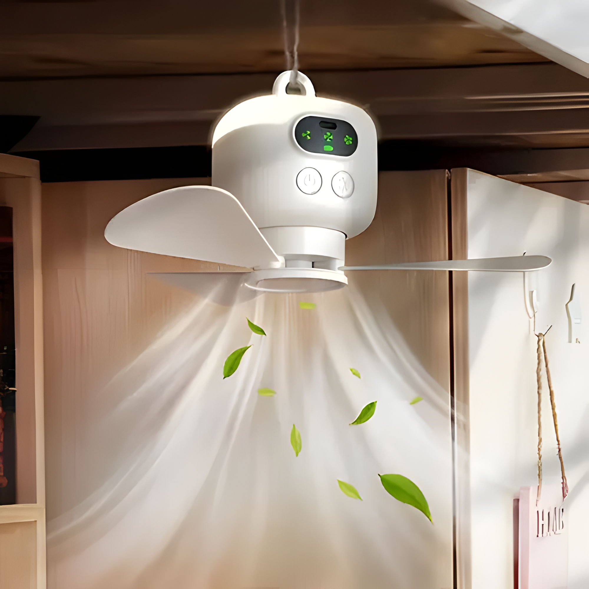 Camping-Ventilator mit LED-Beleuchtung und Fernbedienung