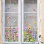 Fensteraufkleber Blumen & Schmetterlinge – Wildblumen-Motiv