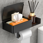 Toilettenpapierhalter mit Ablage – ohne Bohren montierbar