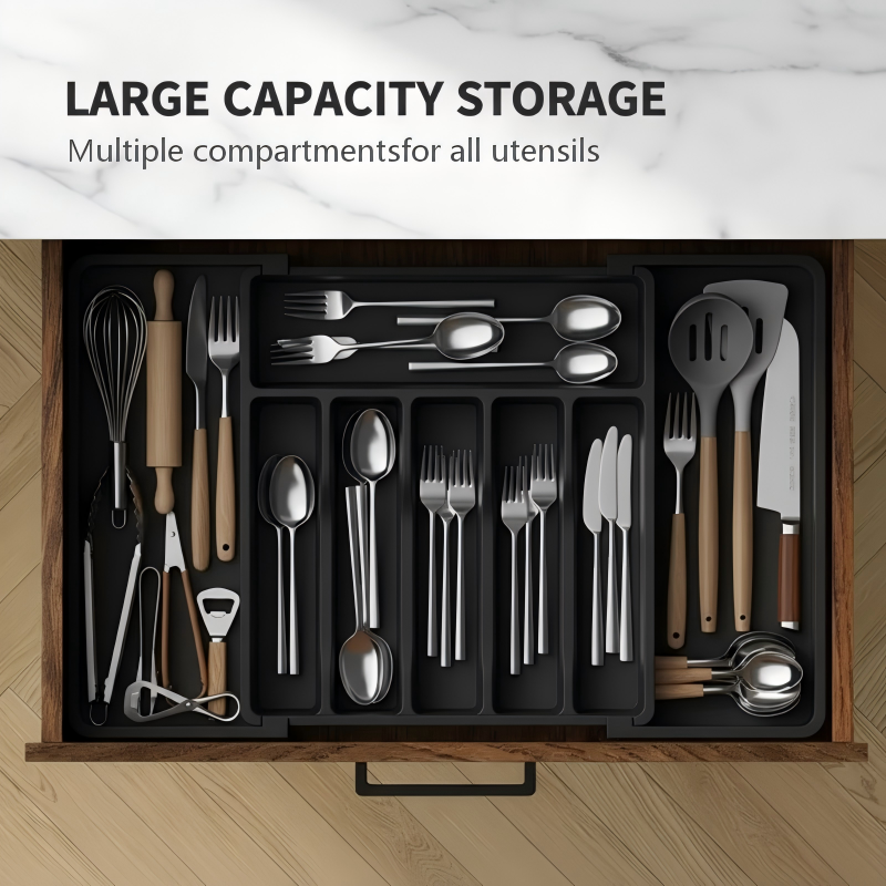 Besteck-Schubladenorganizer ausziehbar 33–57 cm
