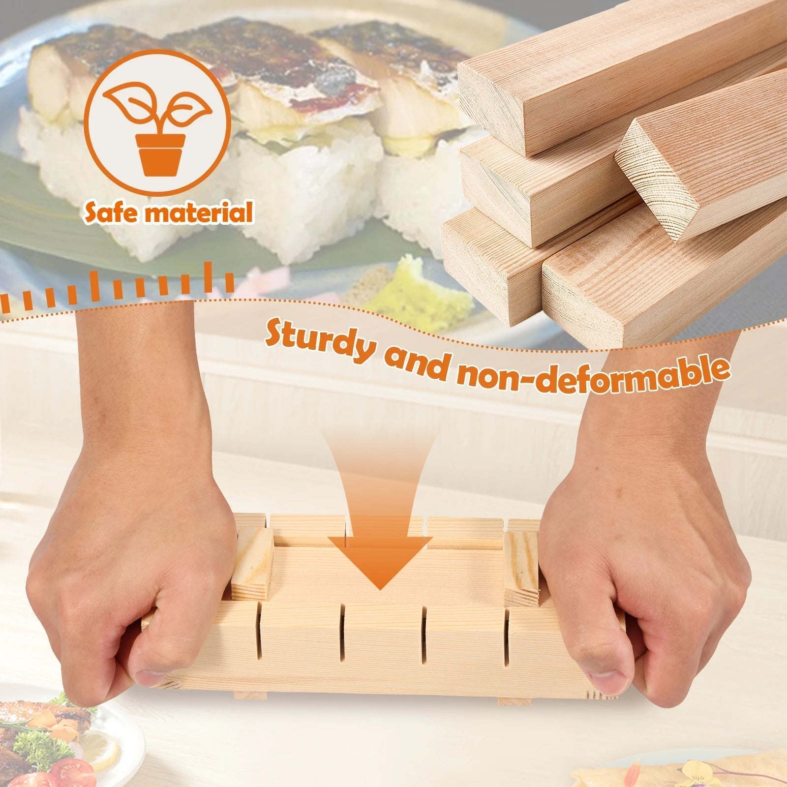 Sushi-Presse aus Holz – Perfekte Rollen zu Hause