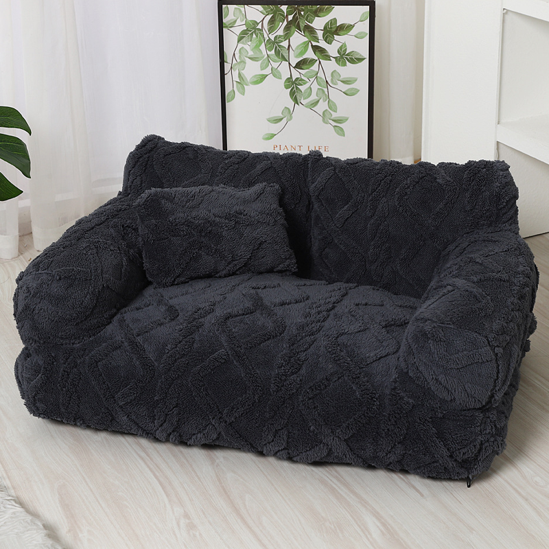 Plüsch Hundebett mit erhöhtem Rand