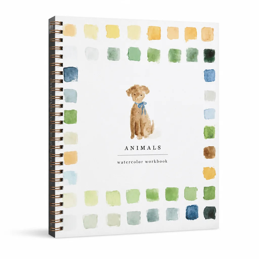 Aquarell-Malbuch für Anfänger mit 12 Motiven, Schritt-für-Schritt-Anleitungen, 120 lb Recyclingpapier