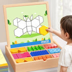 Magnetisches Holz-Puzzle mit geometrischen Formen