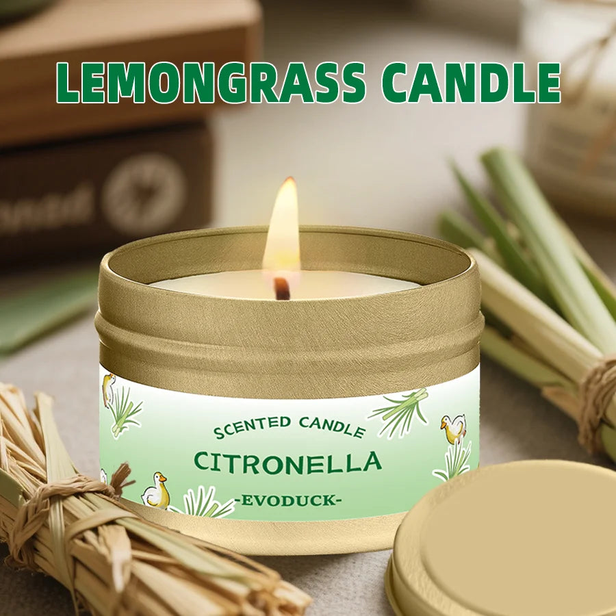 Citronella-Kerze im Metalldöschen mit Zitronengras-Duft