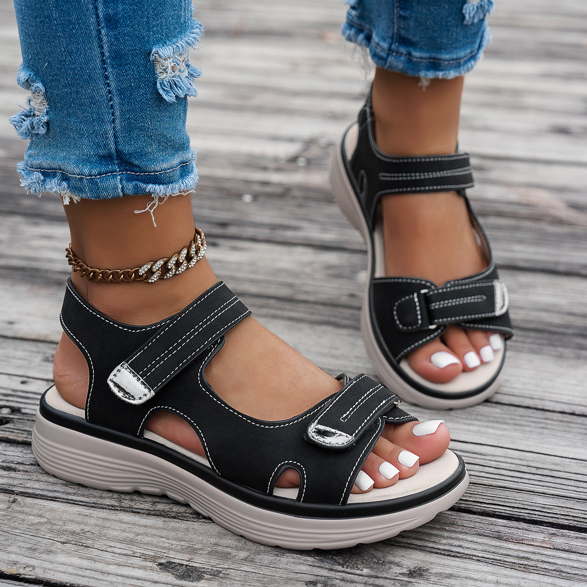 Komfort-Sandalen mit Klettverschluss