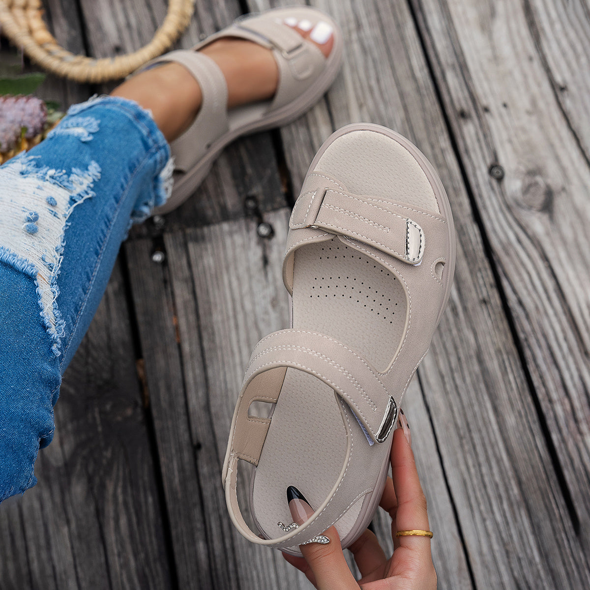 Komfort-Sandalen mit Klettverschluss