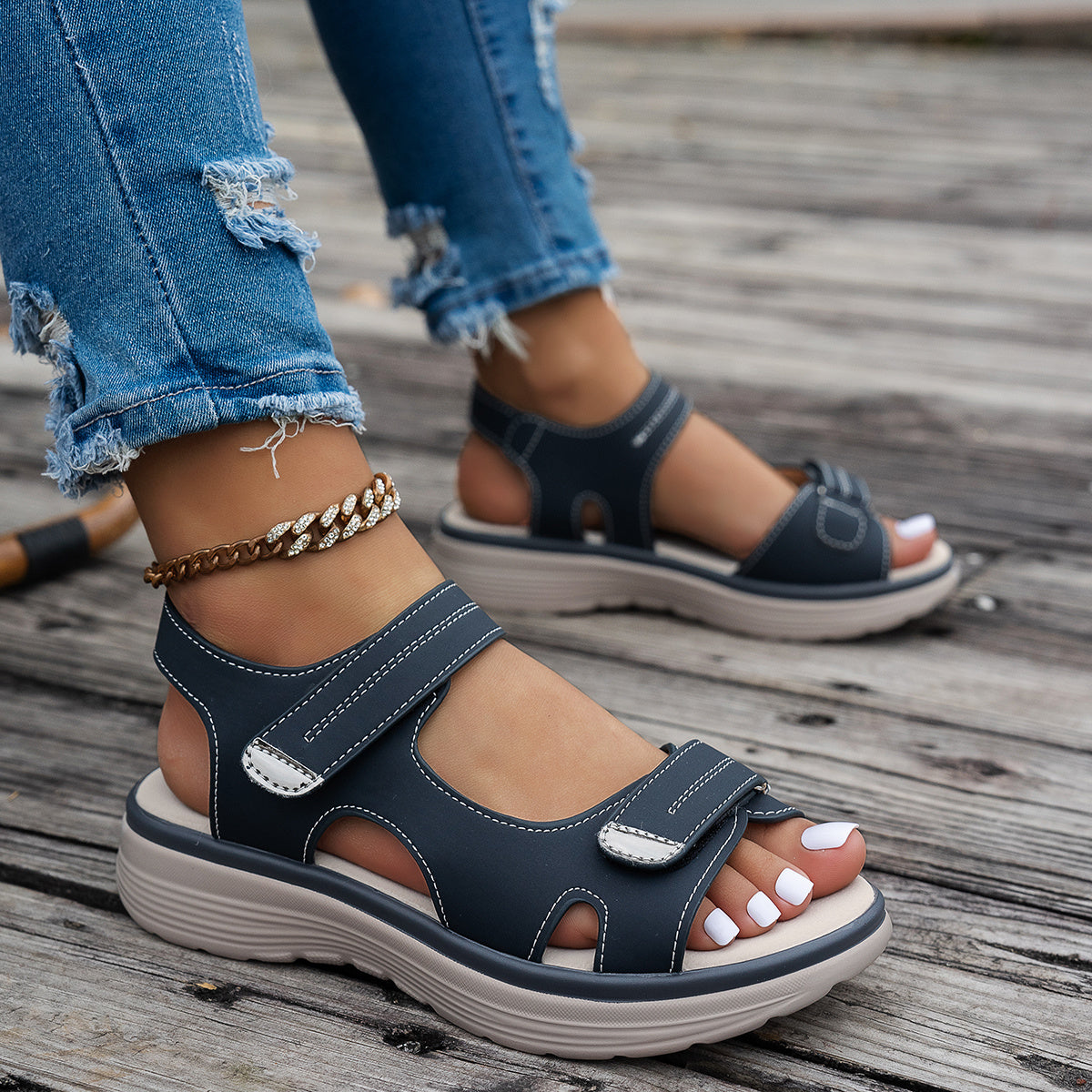 Komfort-Sandalen mit Klettverschluss