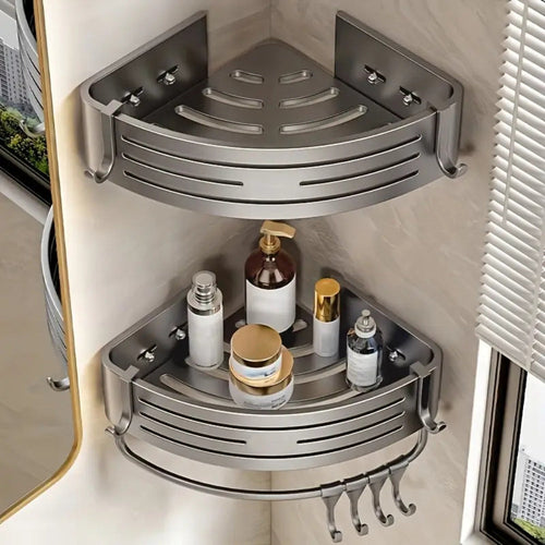 Eckregal Dusche ohne Bohren – Aluminium mit Klebestreifen