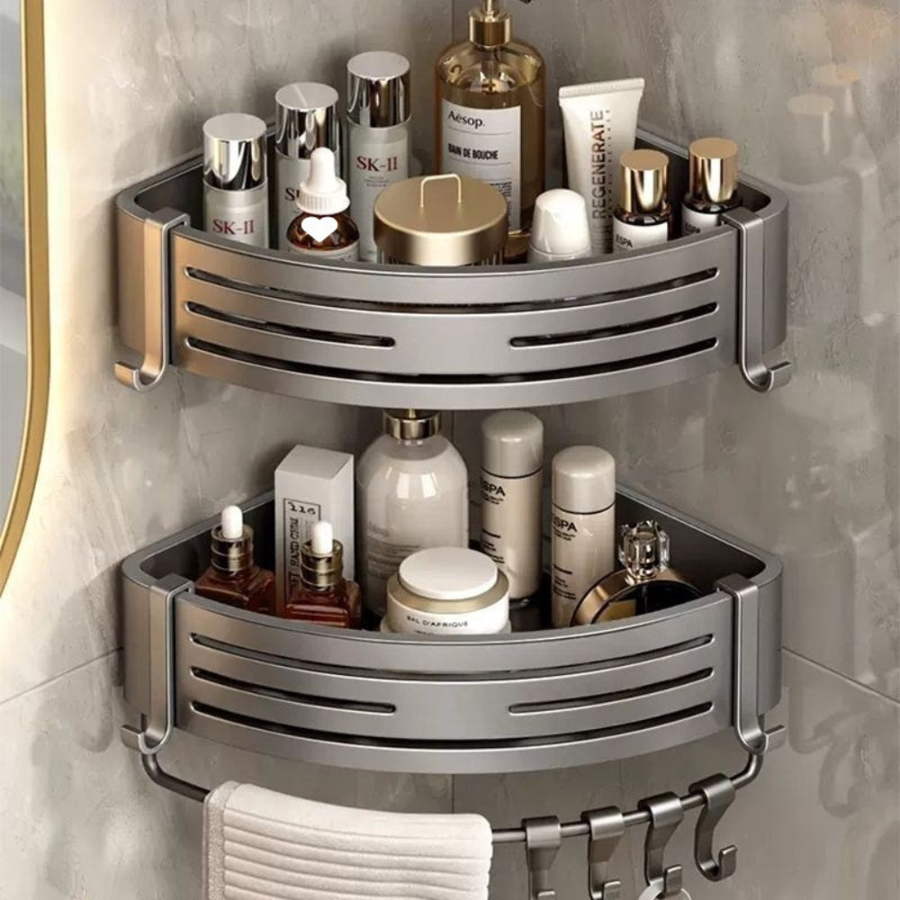 Eckregal Dusche ohne Bohren – Aluminium mit Klebestreifen