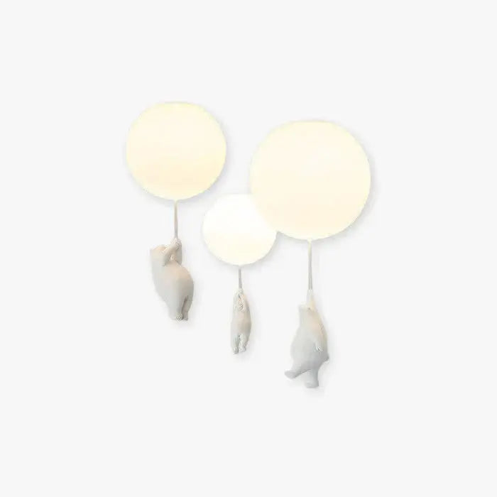 Bären-Deckenleuchte mit Mattglas-Ballon