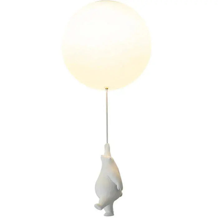 Bären-Deckenleuchte mit Mattglas-Ballon