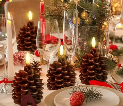 Batteriebetriebene Zapfenkerze – Sicheres, warmes Licht ohne offene Flamme