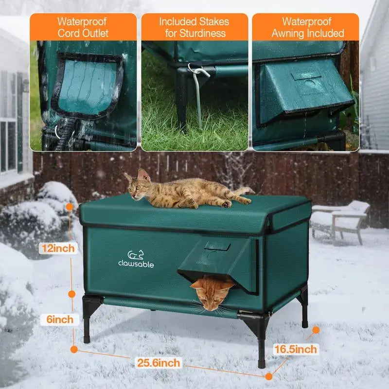 Beheizbares Katzenhaus – Wetterfest mit erhöhter Plattform